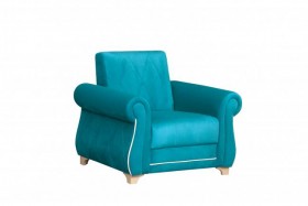 Кресло для отдыха "Порто" (велюр киви бирюза / микровельвет крем) в Кедровом - kedrovyi.katalogmebeli.com | фото