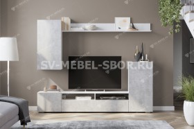 Мебель для гостиной МГС 4 (Белый/Цемент светлый) в Кедровом - kedrovyi.katalogmebeli.com | фото