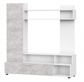 Мебель для гостиной "МГС 9" Белый / Цемент светлый в Кедровом - kedrovyi.katalogmebeli.com | фото