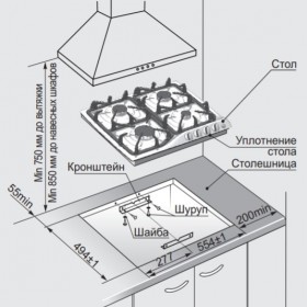 Вырез под варочную поверхность (без подключения) в Кедровом - kedrovyi.katalogmebeli.com | фото